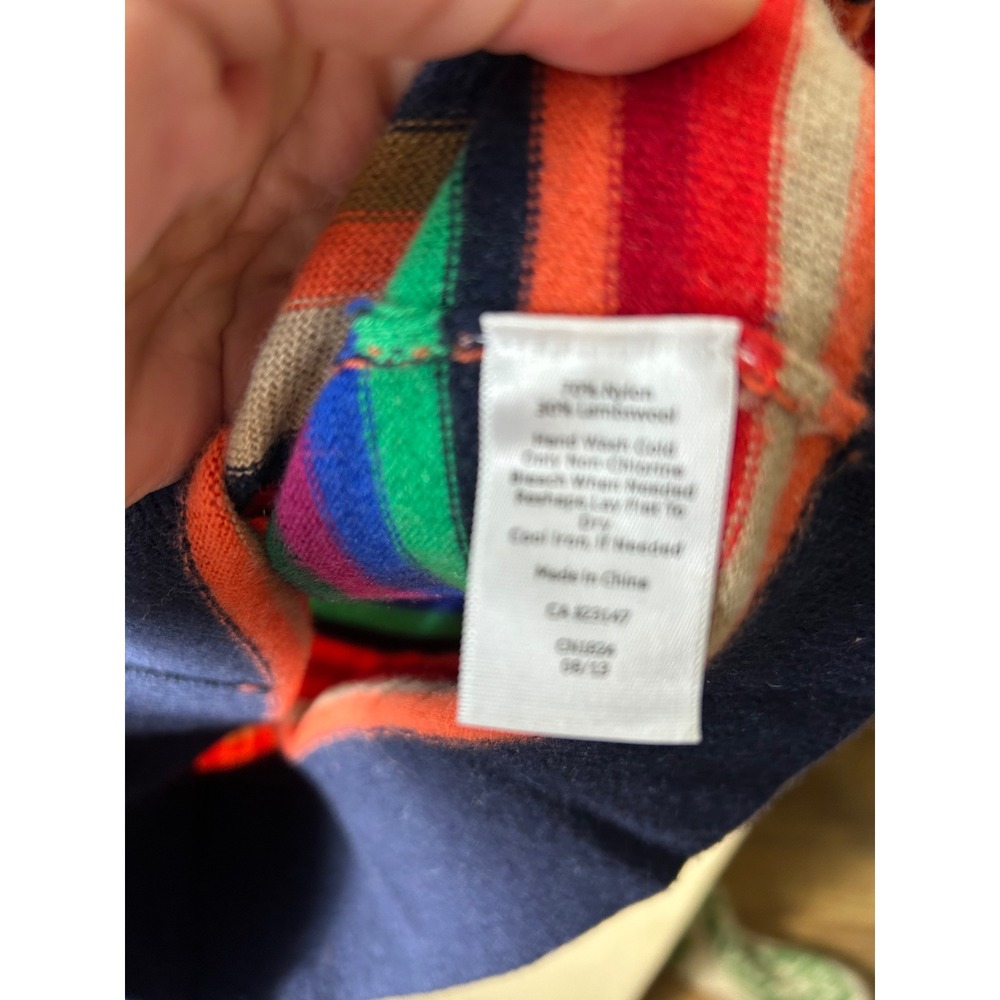 Talbots Rainbow Stripe Crewneck Sweater Lambs Wool Blend Women's Long Sleeve L - Picture 6 of 7